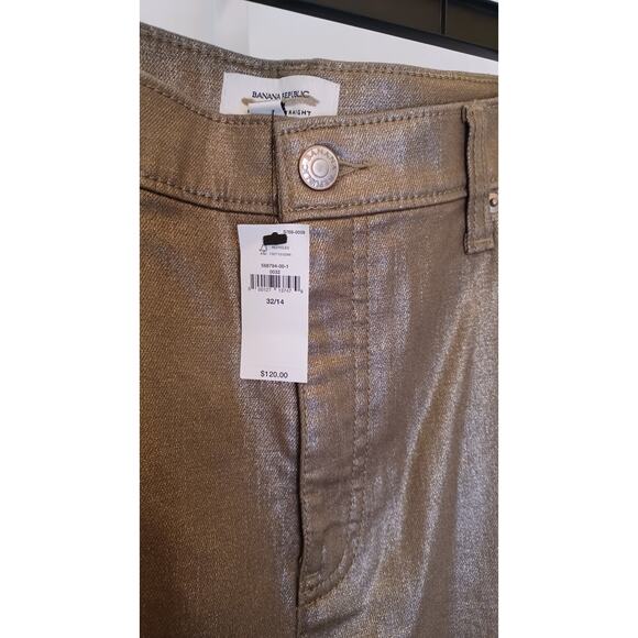 Banana Republic High Rise Straight Shiny Denim NWT - Picture 3 of 5